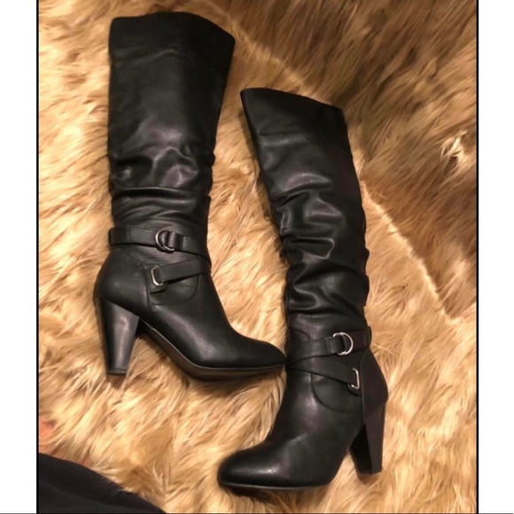 Rampage ElleSandra Knee High Boots, Black - Picture 3 of 7